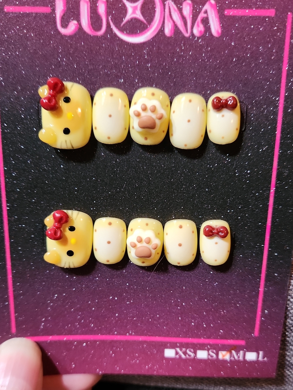 Hello Kitty Neutrals Press On Nails. Size Medium